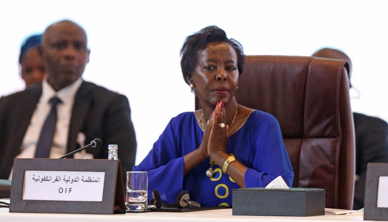 Secretary General of the OIF club of French-speaking nations, Louise Mushikiwabo, on 8 August 2022 in Doha.