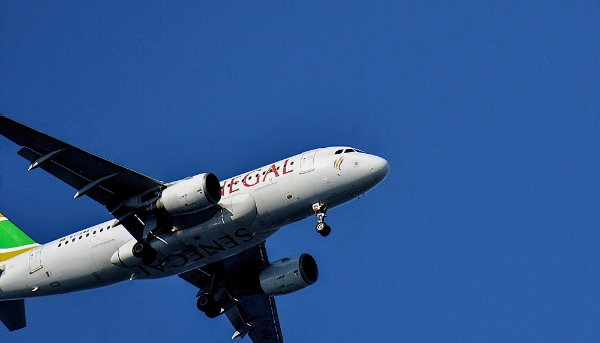 An Air Senegal plane arrives at Marseille Provence Airport in the south of France.