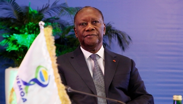 The Ivorian leader and current WAEMU president Alassane Ouattara in Abidjan on 5 December 2022. 