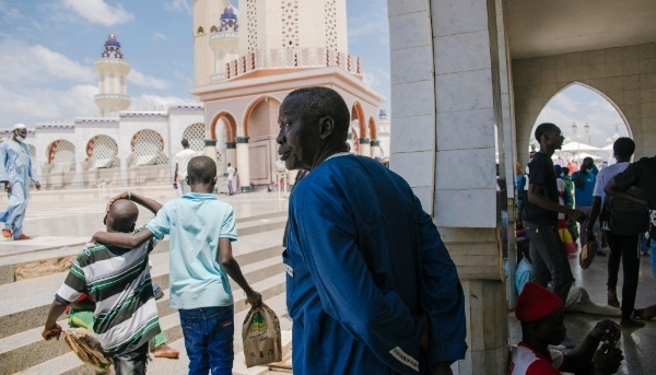 Pilgrims at the Great Mosque of Touba on 25 September  2021, the day before the Grand Magal of the Mourides.