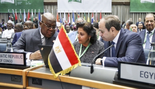 Felix Tshisekedi and Abdel Fattah al-Sisi during the 5th Mid-Year Coordination Meeting of the African Union, in Nairobi, Kenya, 16 July 2023.