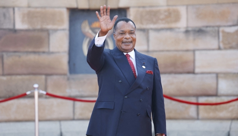 Denis Sassou Nguesso at the inauguration of South Africa's Cyril Ramaphosa as president in Pretoria on 19 June 2024. 