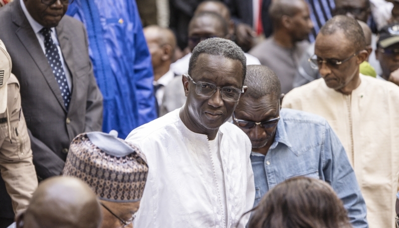 Amadou Ba at a press conference in Dakar, Senegal, 25 March 2024.