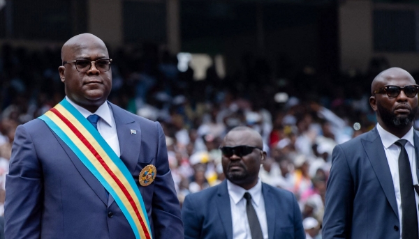 Félix Tshisekedi at the Stade des Martyrs for his inauguration, Kinshasa, DRC, 20 January 2024.