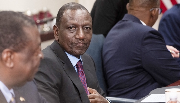 Kenyan President William Ruto meets with US Secretary of Defense Lloyd Austin at the Pentagon in Arlington, Virginia, on May 24, 2024.