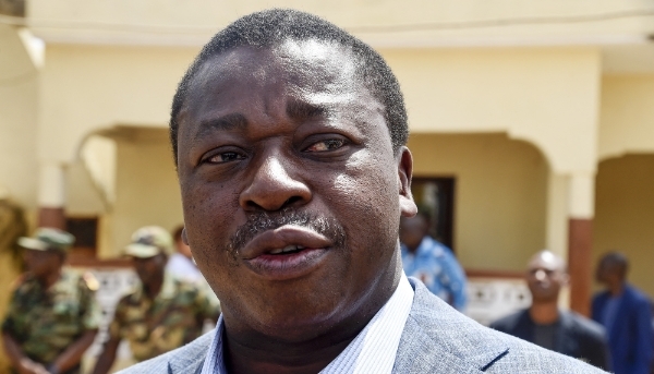 President Faure Gnassingbé on a visit to a military facility at Namoundjoga village in northern Togo, on 17 February 2020.