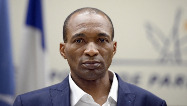 Michel Thierry Atangana arrives at Paris Charles de Gaulle airport on 28 February 2014.