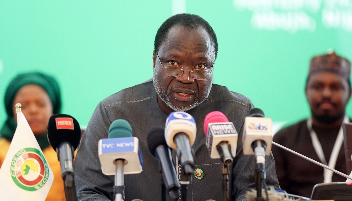 ECOWAS Commission President Omar Touray in Abuja, on 24 February 2024.