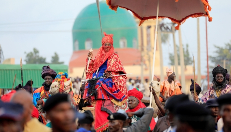 Sanusi Lamido Sanusi, emir of Kano, in northern Nigeria, during the Durbar festival, on 2 September 2017.