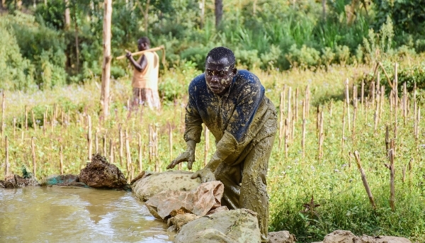 An artisanal gold miner in Kakamega county, Kenya, 2018.