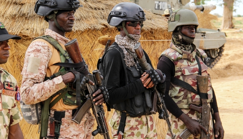 Nigerian Army soldiers in Baga, Borno State, Nigeria, 2 August 2019.