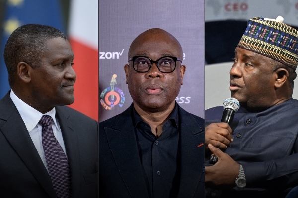 Africa's richest businessman, Aliko Dangote; the Chairman of Access Bank, Herbert Wigwe; and the Chairman of the BUA Group, Abdulsamad Rabiu.