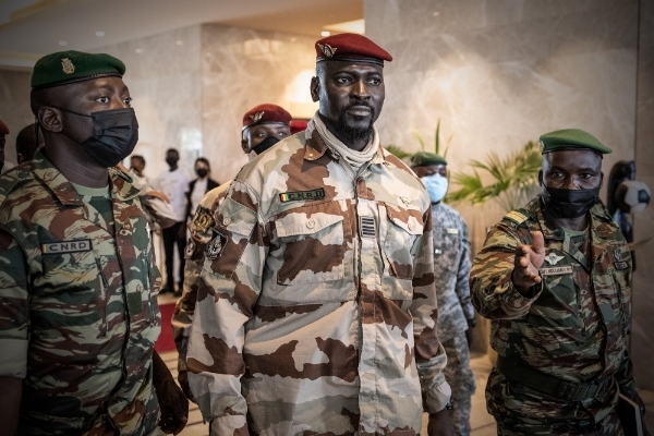 President Mamady Doumbouya in Conakry on 17 September 2021. 