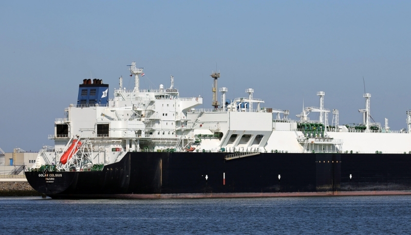 The LNG tanker Golar Celsius in the port of Rotterdam in May 2021.