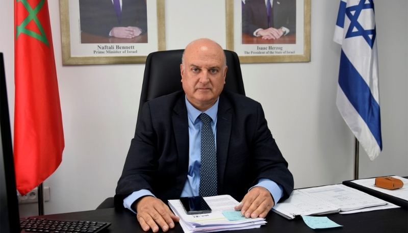 The head of the Israeli Liaison Office in Morocco, David Govrin, in Rabat, 24 October 2021. 