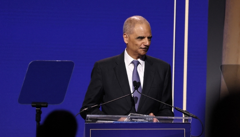 Former US attorney general Eric Holder in New York on 16 May 2024.
