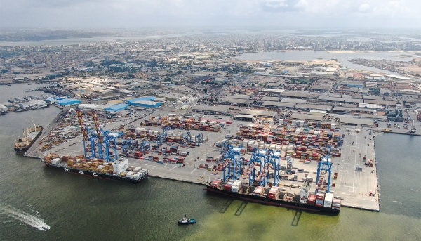 The port of Abidjan in Ivory Coast on 12 January 2024.