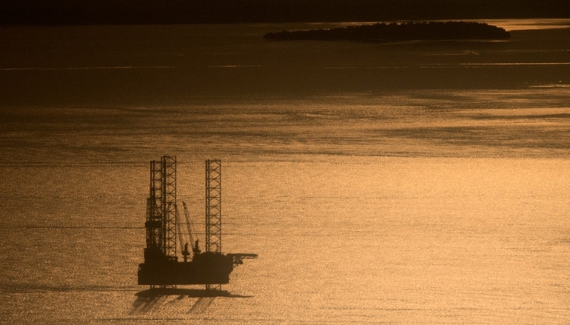 An oil rig off the coast of Port-Gentil on 13 January 2017.