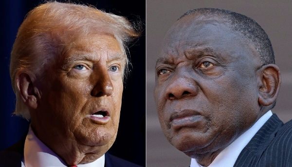 US President Donald Trump and his South African counterpart Cyril Ramaphosa.