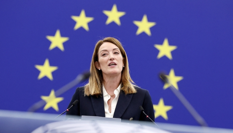 European Parliament President Roberta Metsola in Strasbourg, France, on 11 March 2025. 