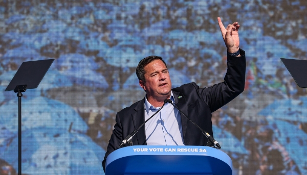 John Steenhuisen, leader of the Democratic Alliance, in Benoni, South Africa, on 26 May 2024.