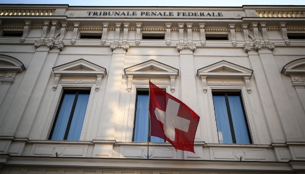 The Swiss Federal Criminal Court in Bellinzona, southern Switzerland, on 7 March 2022.