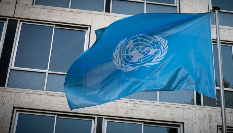 The United Nations flag at Unesco headquarters in Paris in November 2022.