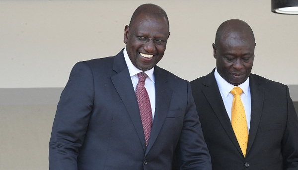 Kenya's President William Ruto (L) and Deputy President Rigathi Gachagua in Nairobi on 20 October 2022.