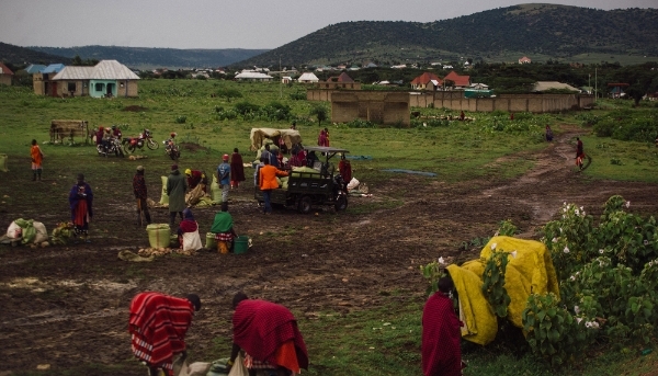 The weekly market in Wasso village in northwestern Tanzania's Loliondo district brings thousands of Maasai to buy and trade livestock and wares.