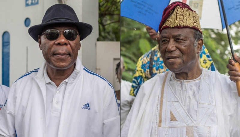 Former Beninese presidents Thomas Boni Yayi (left) and Nicéphore Soglo in 2019 in Cotonou.