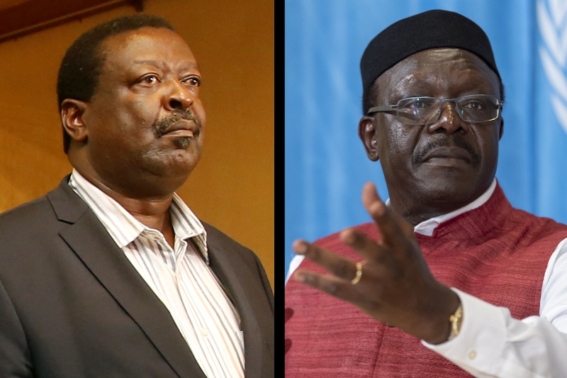 Musalia Mudavadi (left) and Mukhisa Kituyi (right) are positioning themselves to replace Raila Odinga as Uhuru Kenyatta's runner-up.