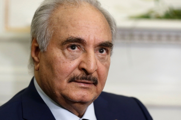 The Commander of the Libyan National Army, Khalifa Haftar.