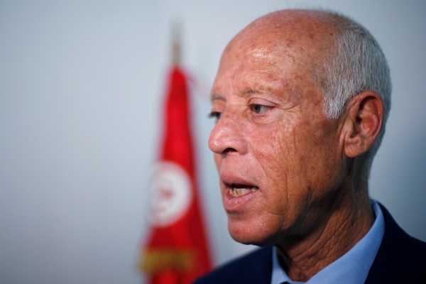 The Tunisian president Kaïs Saïed.