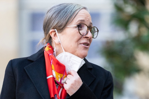 Najla Bouden, head of the Tunisian government at the Matignon Hotel in Paris on 11 November.