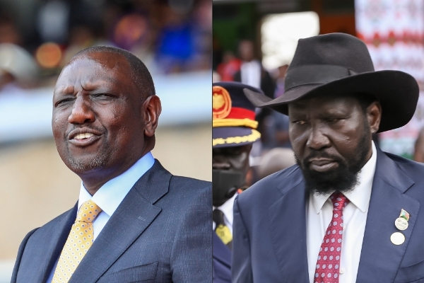 Kenyan president William Ruto and his South Sudanese counterpart Salva Kiir.