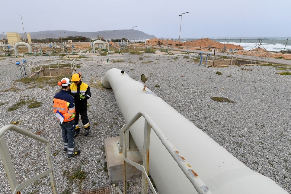 The Tunisian segment of the Trans-Mediterranean (Transmed) pipeline, through which natural gas flows from Algeria to Italy.