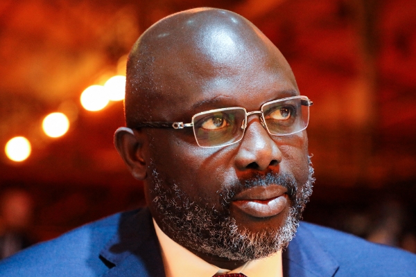 Liberia's President George Weah in Paris, 12 November 2019.