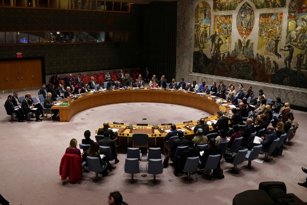 United Nations Security Council meeting in the UN's New York City headquarters.