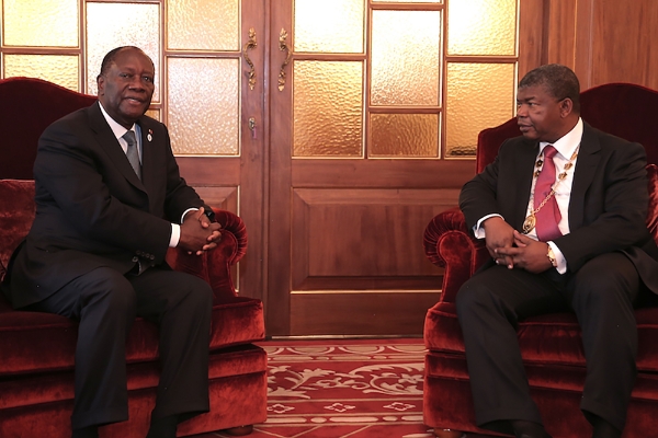 Ivorian President Alassane Ouattara and his Angolan counterpart João Lourenço during the latter's inauguration in 2017.