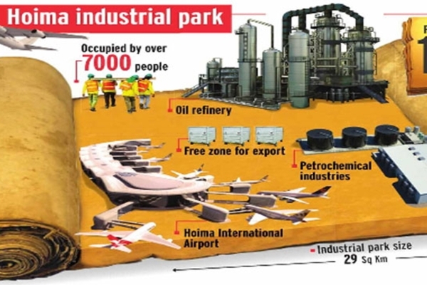 Outlines of the Kabaale industrial park in Hoima, home of the oil refinery.