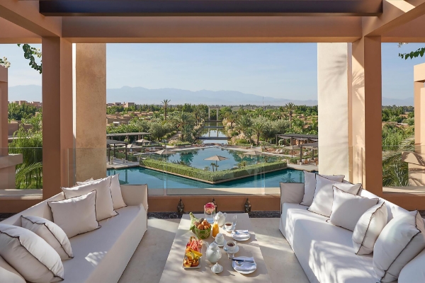 A suite at the Mandarin Oriental hotel in Marrakech.