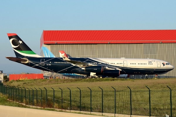 The Airbus A340 which served as Muammar Gaddafi's presidential jet.