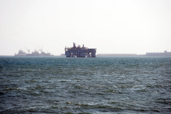 An oil rig off the coast of Ghana.